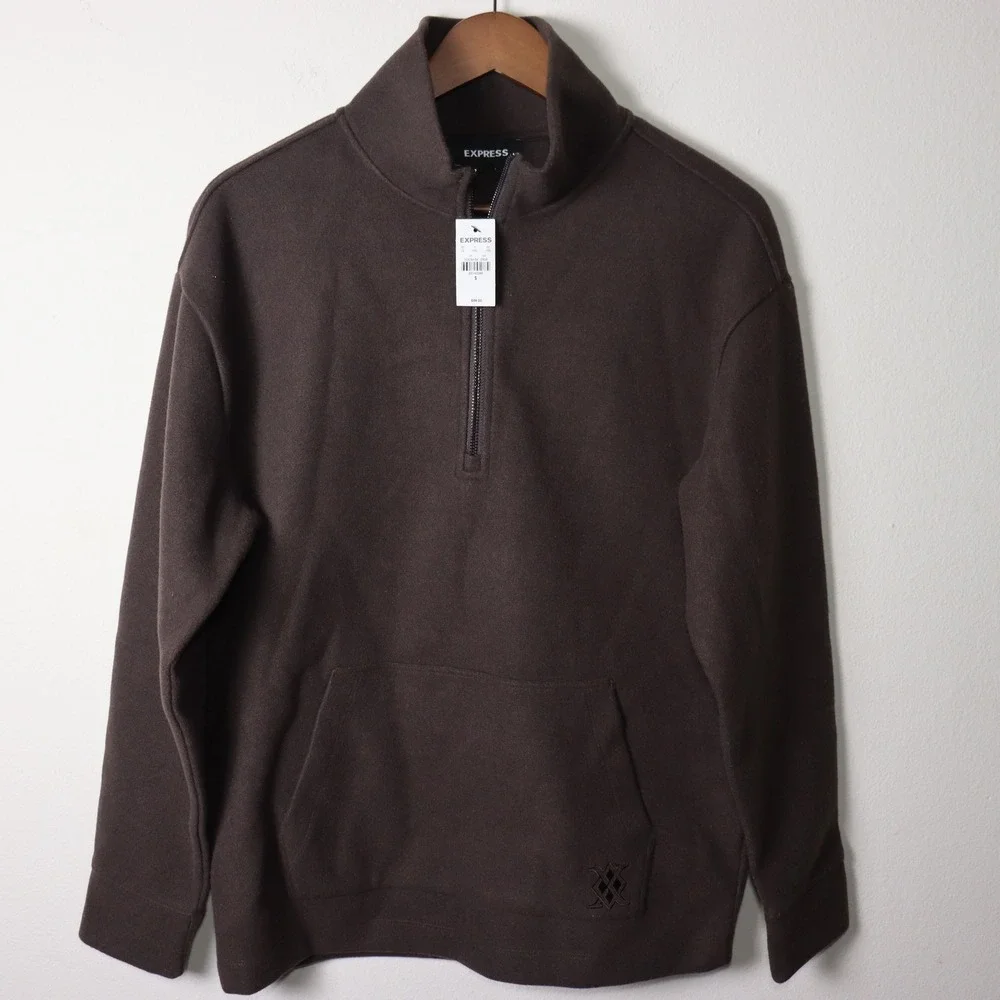 Express Quarter-Zip Pullover Brown